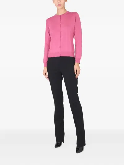 Boutique Moschino Woman Cardigan Mauve Size 10 Virgin Wool In Pink