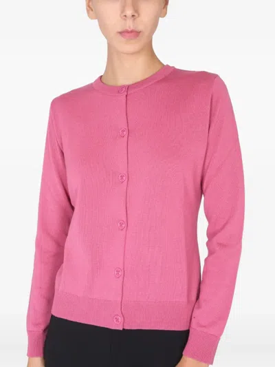 Boutique Moschino Woman Cardigan Mauve Size 10 Virgin Wool In Pink