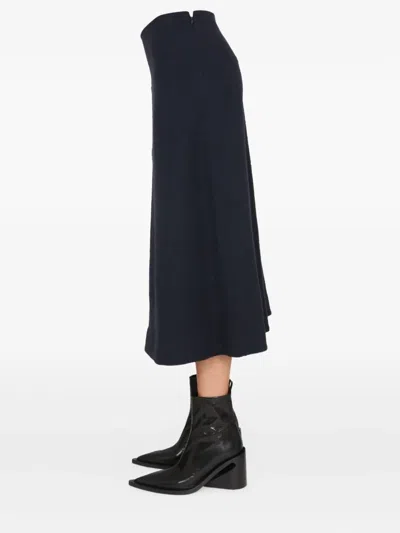 Jil Sander Zip-fastening Midi Skirt In Black
