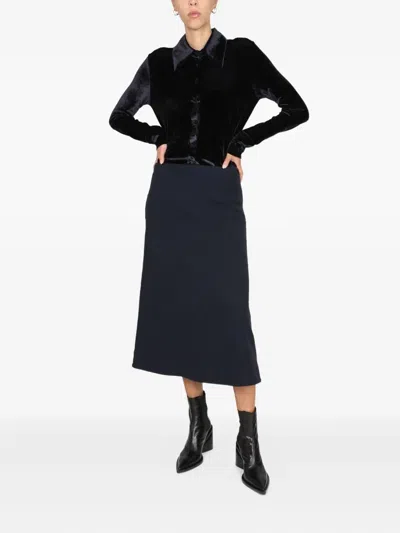 Jil Sander Zip-fastening Midi Skirt In Black