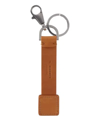 Il Bisonte Leather Key Ring In Brown