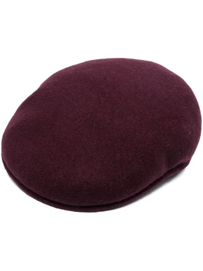 Kangol Logo-patch Flat-cap In Burgundy
