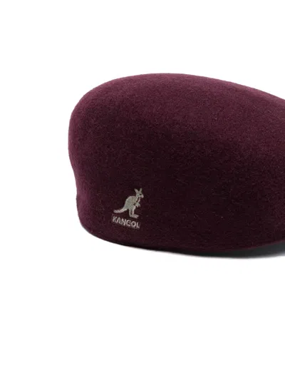 Kangol Logo-patch Flat-cap In Burgundy