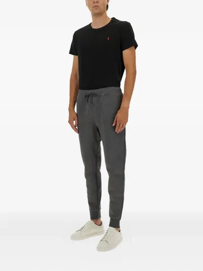 Polo Ralph Lauren Trousers Featuring Elastic Waistband And Ribbed Cuffs In Gray