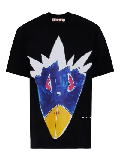 Marni Graphic T-shirt In Black