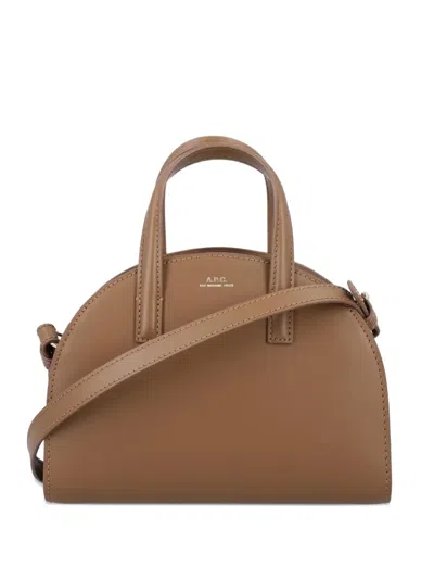 Apc A.p.c. Tote Demi Lune Small In Brown