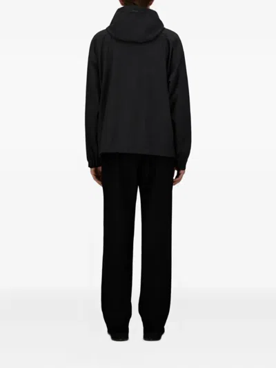 Herno Hooded Zip-front Jacket In Black