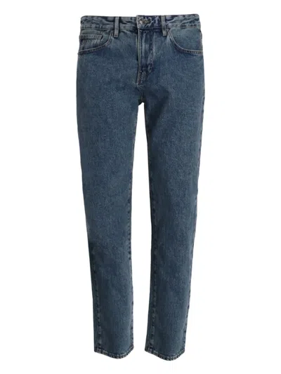 Armani Exchange Logo-patch Jeans In Blue