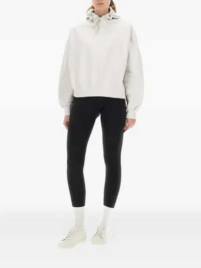 Y-3 Logo Hooded Sweatshirt Drawstring Style In Neutral