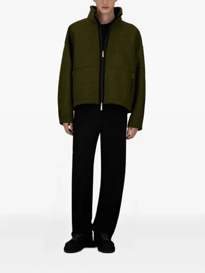 Herno Laminar Jacket In Technical Wool In Green