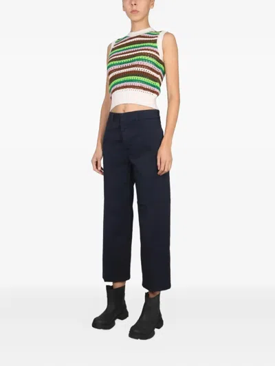 Department Five Cotton Pants In Blue