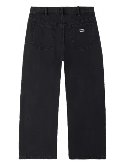 Obey Logo-detail Trousers In Black