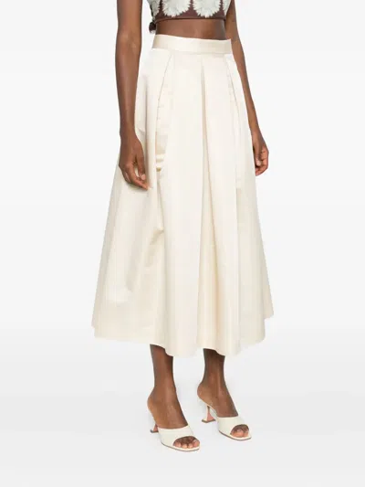 Lunatica Milano Luna 88 Duchesse Pleated Skirt In Neutral