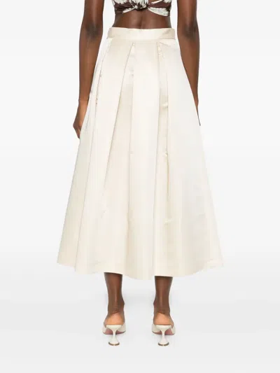 Lunatica Milano Luna 88 Duchesse Pleated Skirt In Neutral