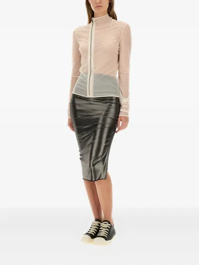Rick Owens Zipped Transparent Top In Neutral