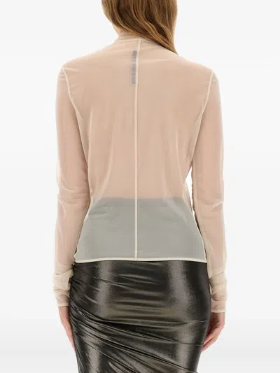 Rick Owens Zipped Transparent Top In Neutral