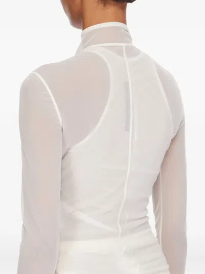 Rick Owens Zipped Transparent Top In Neutral