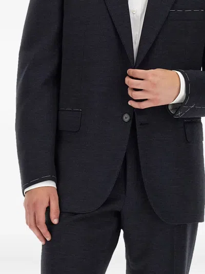 Brioni British Single-breasted Suit In Blue