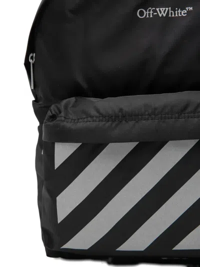 Off-white Striped Backpack In Black