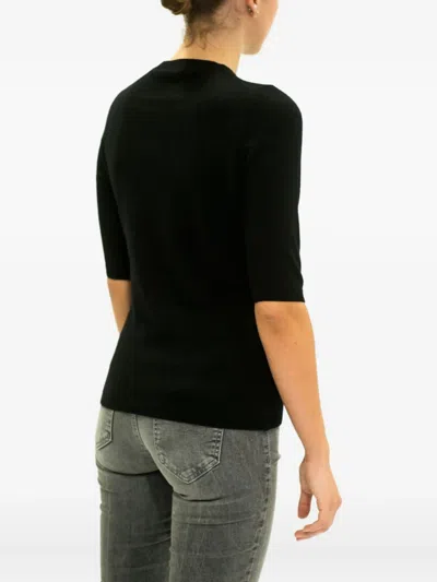 La Rose Crew-neck Cashmere T-shirt In Black
