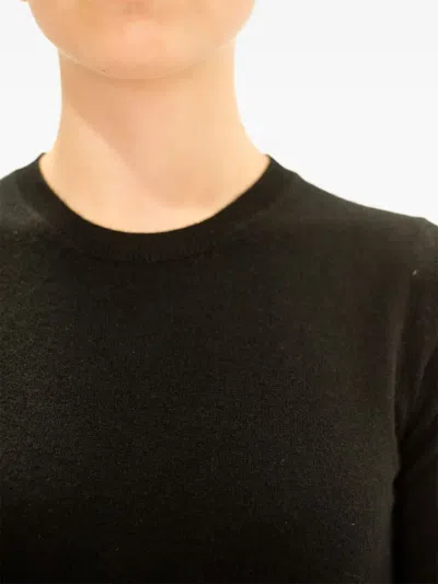 La Rose Crew-neck Cashmere T-shirt In Black