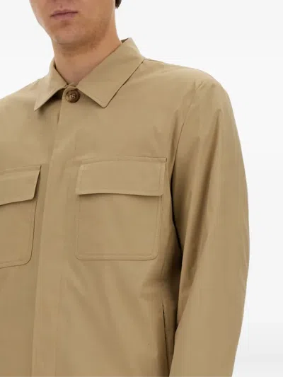 Lardini Flap-pocket Shirt In Brown