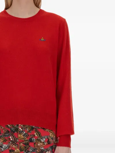 Vivienne Westwood Orb-logo Sweater In Red