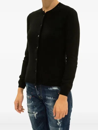 La Rose Essential Cashmere Cardigan In Black