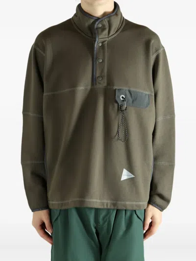 And Wander Press-stud Fastening Sweatshirt In Green