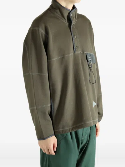 And Wander Press-stud Fastening Sweatshirt In Green