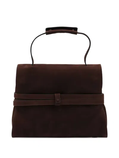 Moschino Buckle-detail Tote Bag In Brown