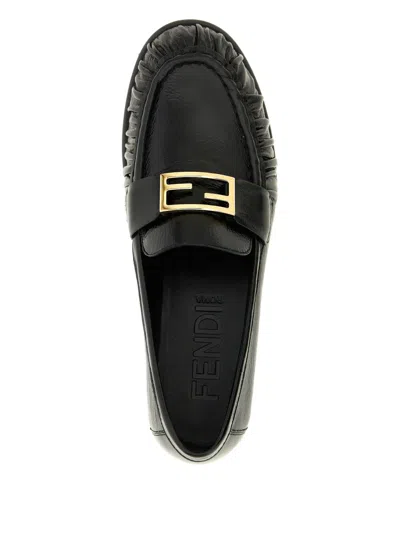 Fendi Nappa Leather Baguette Loafers Fringe Detail In Multi