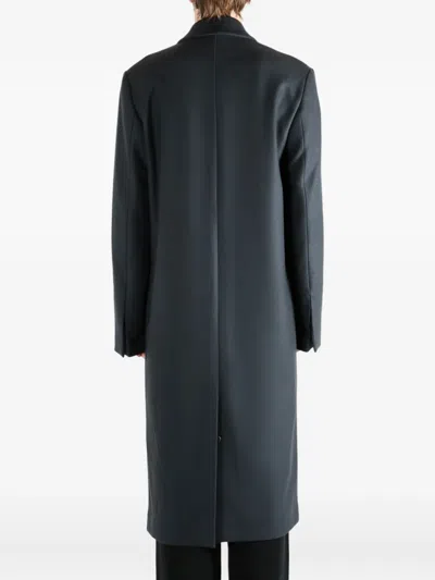 Rier Single-breasted Coat In Blue