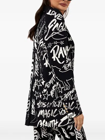 Camilla Spirit Scribble Printed Blazer In Multi