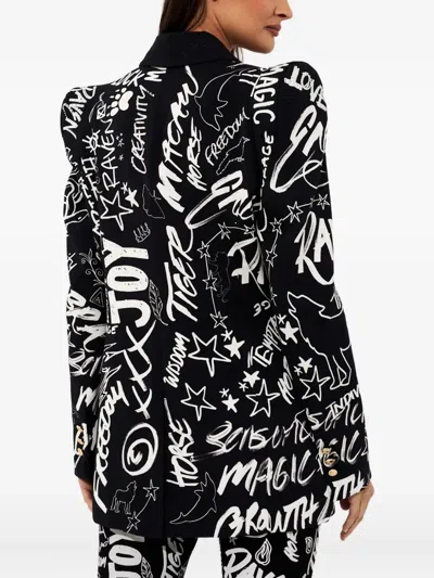 Camilla Spirit Scribble Printed Blazer In Multi