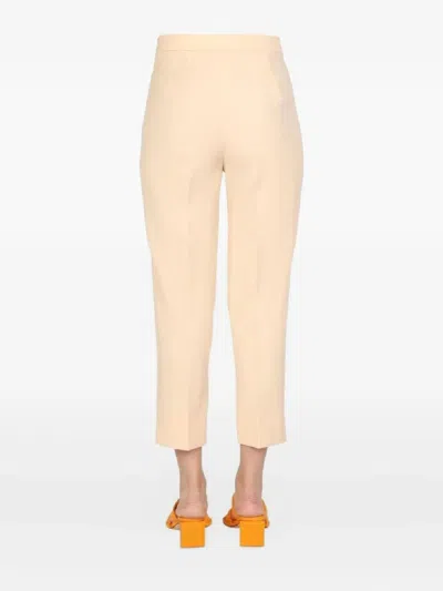 Boutique Moschino Chic Cropped Cady Trousers For Women In Neutral