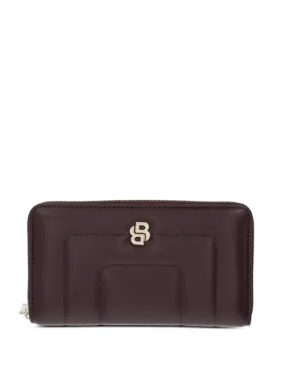 Hugo Boss Logo-plaque Wallet In Brown