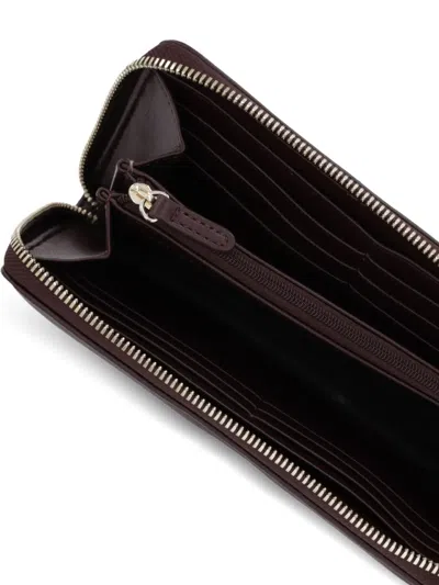 Hugo Boss Logo-plaque Wallet In Brown