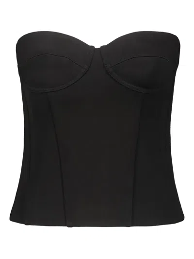 Wardrobe.nyc Black Semi Matte Bustier Tank Top