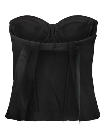 Wardrobe.nyc Black Semi Matte Bustier Tank Top