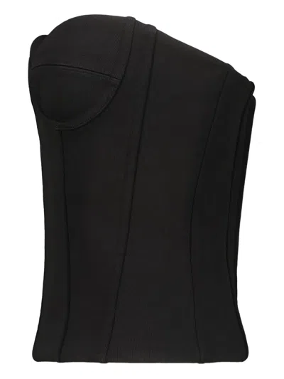 Wardrobe.nyc Black Semi Matte Bustier Tank Top