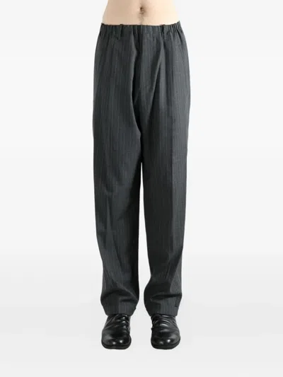 Magliano Striped Pleated Trousers In Gray