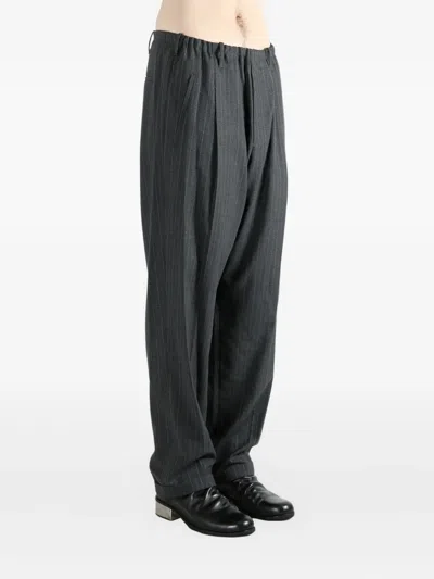 Magliano Striped Pleated Trousers In Gray
