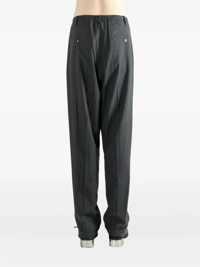 Magliano Striped Pleated Trousers In Gray
