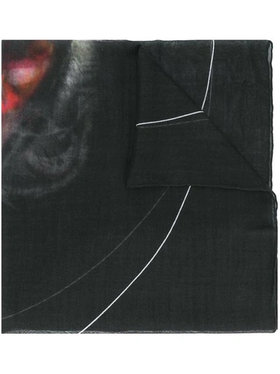 Givenchy Monkeys Silk & Wool Scarf, Black