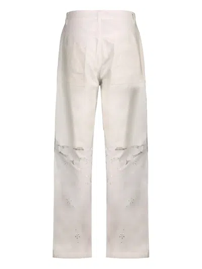 Marine Serre Patch-pocket Trousers In White