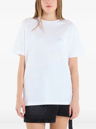 Dime Cursive-logo T-shirt In White