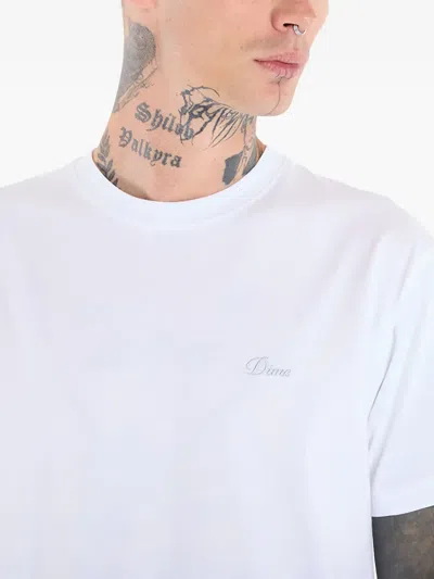 Dime Cursive-logo T-shirt In White