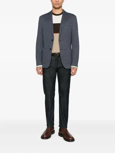 Liu •jo Checked Single-breasted Blazer In Blue