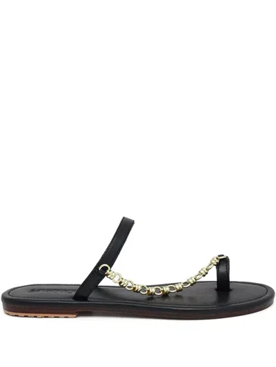 Mystique Chain-detail Leather Sandals In Black